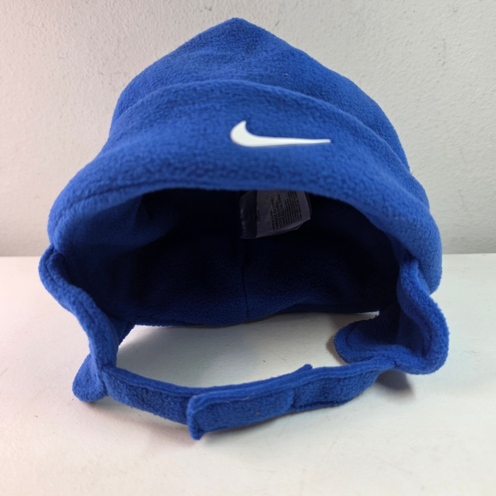 Nike Toddler Earflap Beanie Game Royal Blue Fleece Swoosh Logo 2/4T
